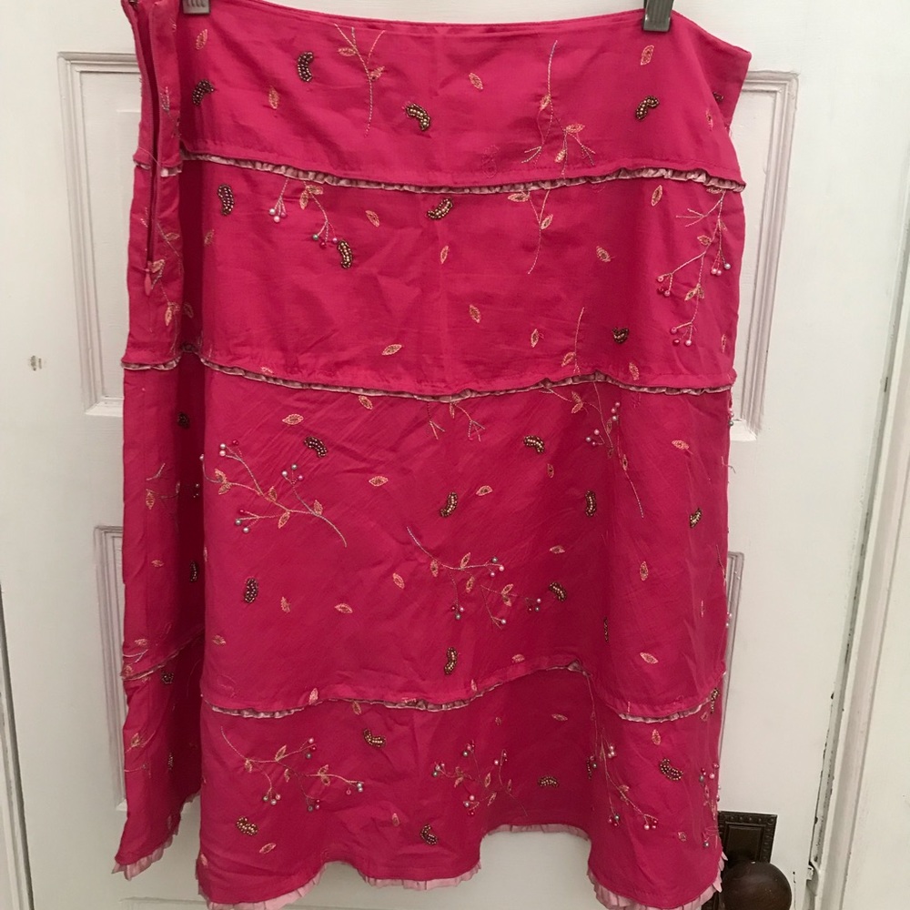 Cynthia Steffe beaded cotton skirt